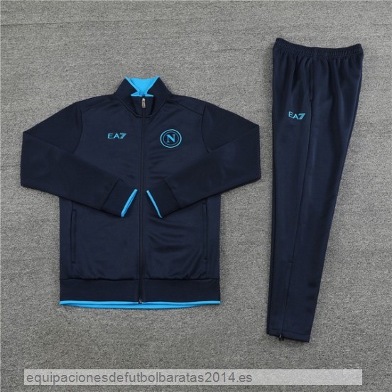 Nuevo Conjunto Completo Ropa Deportiva Con Cremallera Larga Napoli 23/24 Azul Marino Baratas